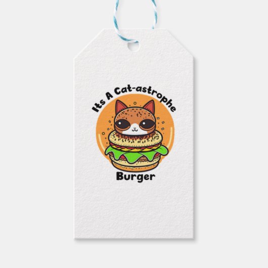 Étiquettes-cadeau Burger de chat 1 (Devant)