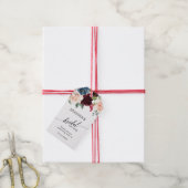 Étiquettes-cadeau Burgundy Blush Navy Fête des mariées de fleurs flo (Avec de la ficelle)