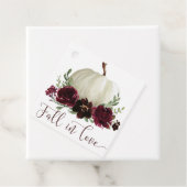 Étiquettes Cadeau Burgundy Fall in Love Merci Favor Balise (En situation)