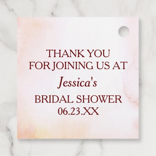 Étiquettes Cadeau Burgundy Fall in Love Merci Favor Balise (Dos)