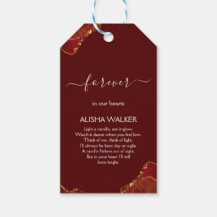 Étiquettes-cadeau Burgundy & Gold Funeral Memorial Tags cadeaux