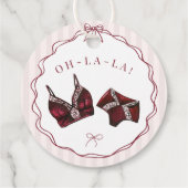 Étiquettes Cadeau Burgundy Red and Black Bachelorette Party (Dos)