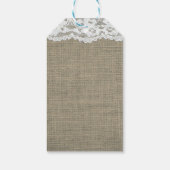 Étiquettes-cadeau Burlap & Dentelle Simple Rustique Élégant Mariage (Dos)