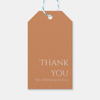 Étiquettes-cadeau Burnt Orange Modern Wedding Favor Tags