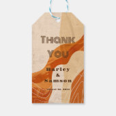 Étiquettes-cadeau Burnt orange rétro merci (Dos)