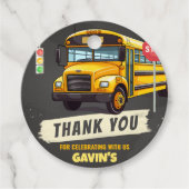 Étiquettes Cadeau Bus scolaire Fête d'anniversaire (Devant)
