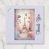 Étiquettes Cadeau Butterflies et Merci de fleurs de la Tour Eiffel (Devant)