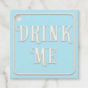 Étiquettes Cadeau "Buvez-moi" Victorian Tea Party Blue Carré Custom