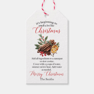 Étiquettes-cadeau Ça commence à sentir comme le pot-pourri de Noël