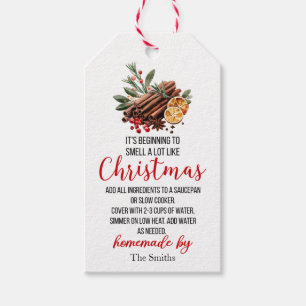 Étiquettes-cadeau Ça commence à sentir comme le pot-pourri de Noël