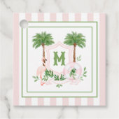 Étiquettes Cadeau Cabana Stripes Palm Beach Monogram Crest (Devant)