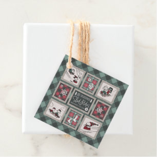 Étiquettes Cadeau cacahuètes Ancien Motif de traîneau