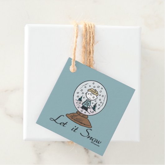 Étiquettes Cadeau cacahuètes | Charlie Brown Snow Globe (En situation)