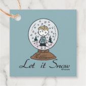 Étiquettes Cadeau cacahuètes | Charlie Brown Snow Globe (Devant)