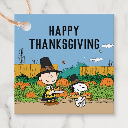Étiquettes Cadeau cacahuètes | Charlie Brown Thanksgiving (Devant)