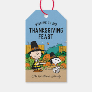 Étiquettes-cadeau cacahuètes Charlie Brown Thanksgiving Ajouter Vo