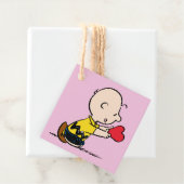 Étiquettes Cadeau cacahuètes | Saint Valentin Charlie Coeur rouge Br (En situation)