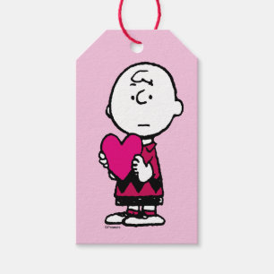 Étiquettes-cadeau cacahuètes   Saint Valentin   Heart Charlie Brown