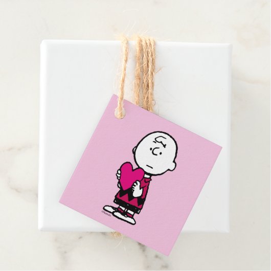 Étiquettes Cadeau cacahuètes | Saint Valentin | Heart Charlie Brown (En situation)