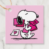 Étiquettes Cadeau cacahuètes | Saint Valentin | Snoopy Avec Valentin (Devant)
