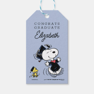Étiquettes-cadeau cacahuètes   Snoopy & Woodstock Graduation