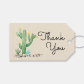 Étiquettes-cadeau Cactus d'aquarelle ivoire (Devant (Horizontal))