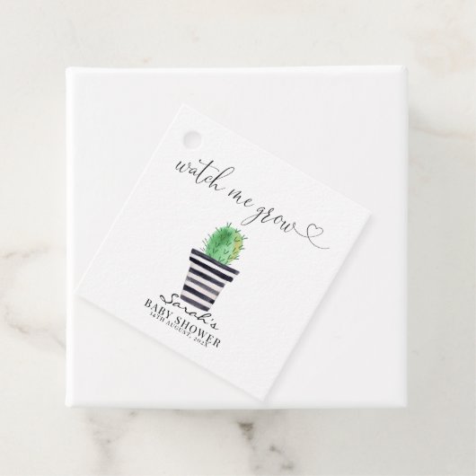 Étiquettes Cadeau Cactus pointillés Regardez-moi Croissance Baby sho (En situation)