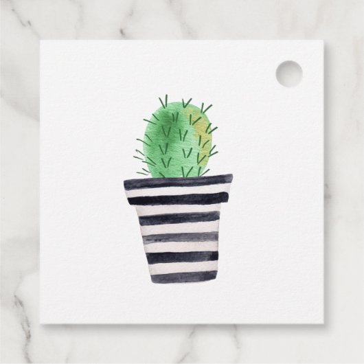 Étiquettes Cadeau Cactus pointillés Regardez-moi Croissance Baby sho (Dos)