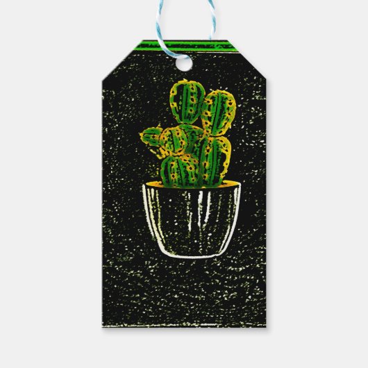 Étiquettes-cadeau Cactus tirés (Devant)