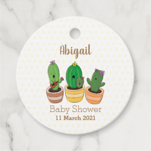 Étiquettes Cadeau Cactus trio chantante mignonne dessin animé