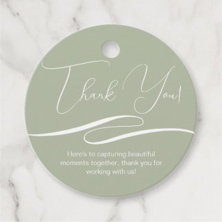 Étiquettes Cadeau Cadeau client Merci Logo personnalisé Sage Green