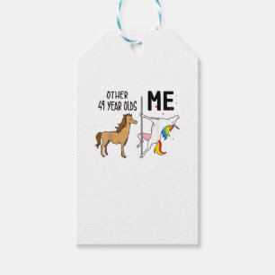 Étiquettes-cadeau Cadeau d'anniversaire d'autres licornes de 49 ans