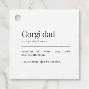 Étiquettes Cadeau Cadeau d'anniversaire pour papa de Corgi drôle Déf