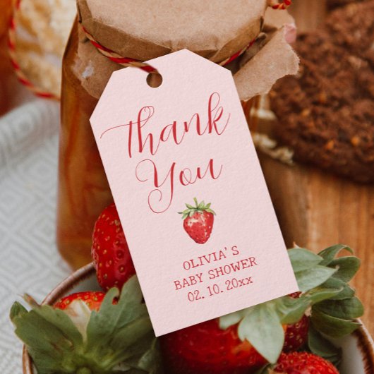 Étiquettes-cadeau Cadeau de Baby Shower aux Fraises Douce comme une 