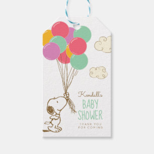 Étiquettes-cadeau Cadeau de Baby Shower Snoopy et Ballons