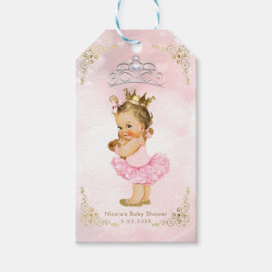 Étiquettes-cadeau Cadeau de Baby Shower Vintage Fille Rose Princesse
