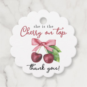 Étiquettes Cadeau Cadeau de bébé shower Cerise - Merci