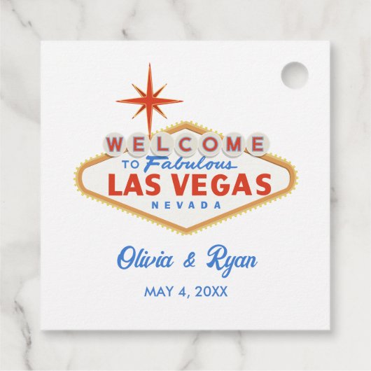 Étiquettes Cadeau Cadeau de bienvenue Mariage Las Vegas (Dos)