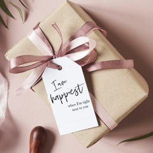 Étiquettes-cadeau Cadeau de citation romantique noire tendance