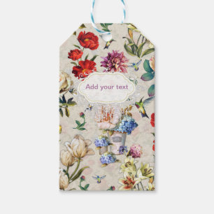 Étiquettes-cadeau Cadeau de création d'aquarelle florale de l'époque