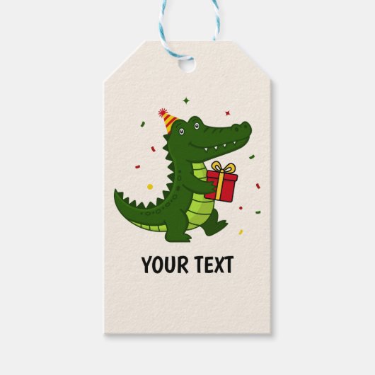 Étiquettes-cadeau Cadeau de crocodile mignon (Devant)