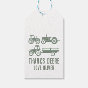 Étiquettes-cadeau Cadeau de fête d'anniversaire tracteur moderne