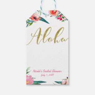 Étiquettes-cadeau Cadeau de Fête de Fiançailles Floral Tropical d'Ét