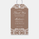 Étiquettes-cadeau Cadeau de fête de fiançailles Mocha Brown Talavera (Dos)