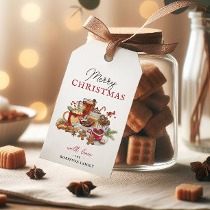 Étiquettes-cadeau Cadeau de fête de thé des Fêtes de Noël Joyeux