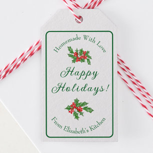 Étiquettes-cadeau Cadeau de Fêtes de fin d'année Modifiable Vert Joy