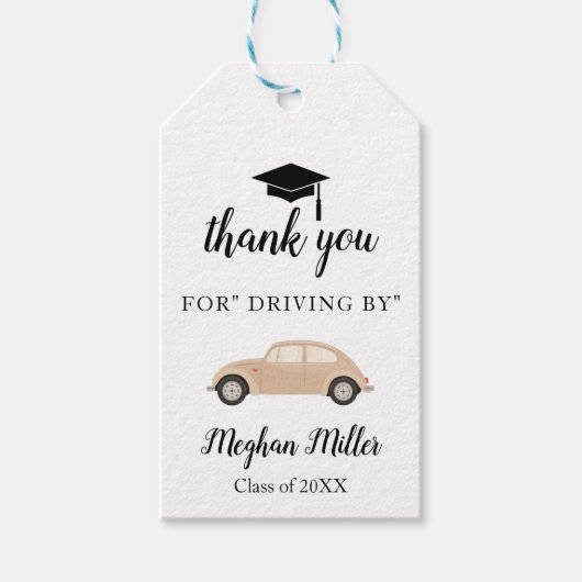 Étiquettes-cadeau Cadeau de fin d'études 'merci de passer' (Devant)