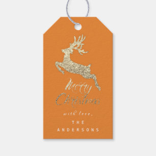 Étiquettes-cadeau Cadeau de Joyeux Noël pour script l'orange grise