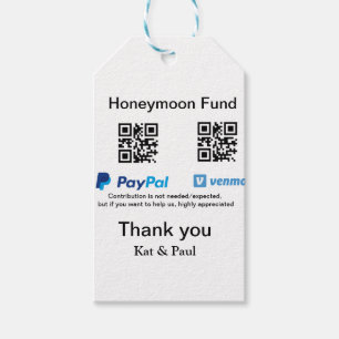 Étiquettes-cadeau Cadeau de lune de miel PayPal Venmo code QR merci