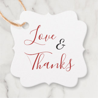 Étiquettes Cadeau Cadeau de mariage Amour & Merci